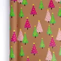Vintage-Kraftpapier-Geschenkpapier mit bunten Weihnachtsbaummustern für Geschenke - Bunte Weihnachtsbäume