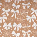 Vintage braunes Kraftgeschenkpapier mit eleganten weißen Schleifen- und Herzmustern - Schmetterling / 3 Meter