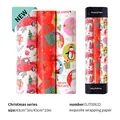 Rotoli di carta regalo di Natale rossa e bianca con motivi festivi, larghezza 43 cm. - Set 1 (Set da 3 rotoli) / 0,43*3 metri