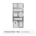 Silver Christmas gift tag stickers with To and From fields, sheet size 22.3x9.5cm stickers - Christmas Sticker - Silver