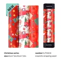 Rotoli di carta regalo di Natale rossi con motivi di camion vintage e alberi di pino - Set 2 (3 rotoli); 0,43 m x 3 m