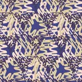 Abstract scribble art pattern gift wrapping paper in blue and beige tones - Blue Background Graffiti / Sheet; 50*70CM