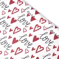 Geschenkpapier zum Valentinstag mit roten Herzen und Love-Schriftzug-Muster Design - LOVE YOU Rote Herzen