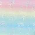 Macro detail of holographic laser gift wrap with rose and tulip floral line patterns - Rainbow Rose / 43cm*3m