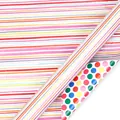 Premium double-sided gift wrapping paper with colorful rainbow stripes and vibrant polka dots - Rainbow Grid / 50x70cm