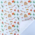 80g dubbelzijdig verjaardagscadeaupapier met cartoon taart en ballon patroon - Verjaardagsdiner / 50*70cm