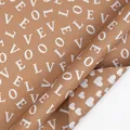 Brown kraft gift wrapping paper with white LOVE text and heart pattern for Valentine's Day - Valentine Series - Love Heart / 43cmx3m Roll