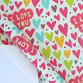 Premium Valentine's Day gift wrapping paper with colorful hearts and I Love You design - I LOVE YOU Pattern / 50x70cm