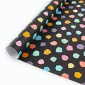 Carta da regalo nera di qualità con vivaci motivi geometrici colorati per compleanni - Geometrico Colorato (RC22022-RC22027) / 50x70cm