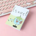 Cute folding travel greeting card with globe and airplane illustration for gifts - Globe