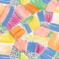 Colorful abstract watercolor pattern wrapping paper with artistic stripes and dots - Brush Strokes