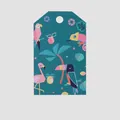 Geschenkanhänger mit tropischen Tiermotiven aus weißem Kraftpapier für Geburtstage - Grüner Regenwald Geschenkanhänger / 50*70cm