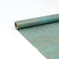 Rouleau de papier cadeau luxe bleu sarcelle avec motif géométrique doré métallisé - Texture de Tissu Or Bleu Cyan
