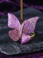 Élégante broche papillon violette avec strass brillants pour accessoire de luxe - Papillon Violet / Violet