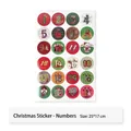 Christmas advent calendar stickers numbered 1 to 24 for festive holiday gift decoration - Christmas Sticker - Numbers