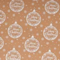 Retro-braunes Kraftpapier zu Weihnachten mit weißen Ornamenten und Schneeflocken - Segen / 3 Meter