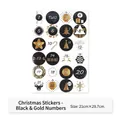 Festive Christmas advent calendar stickers numbered 1-24 in elegant black and gold - Christmas Sticker - Black/Gold Numbers
