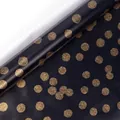 Luxe zwarte kerstcadeaupapierrol met elegante gouden folie stippen voor geschenken - Zwart Goudfolie Stippen