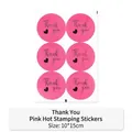 Pink gold foil 'Thank you' heart stickers for gift box decoration, 10x15cm sheet - Accessory Sticker - Pink 6
