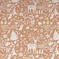 Vintage braunes Kraftpapier für Weihnachten mit weißen Rentier- und Schneeflockenprints - Hirsch-Silhouette / 3 Meter