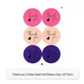 Heart gift box decorative stickers set in 3 colors with gold foil Thank You text - Accessory Sticker - Three Color 6