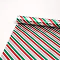 Premium metallic red green and silver striped Christmas gift wrapping paper roll - Ribbon Carnival (Red Green Silver Stripes) / 43cm x 3m