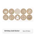 Set of 10 golden kraft birthday stickers 23x10cm for gift box and party decoration - Gold Birthday Theme Label / Set of 10 (23x10cm)