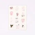 Sheet of 12 romantic heart stickers with English phrases for gift boxes - Romantic Confession (Miss You) / 12 Pcs