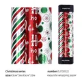 Festive Christmas wrapping paper rolls with red metallic stripes and HO HO HO patterns - Set 1 (3 Rolls-Stripes/HO/Snowflake)