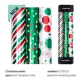 Festive Christmas wrapping paper rolls with red stripes and green dot patterns in 43cm width - Set 2 (3 Rolls-Stripes/Dots/Snowball)