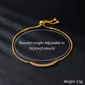 Detailed view of an adjustable gold-plated zircon bracelet with technical parameters. - Curved Micro-inlay (SL355-2)