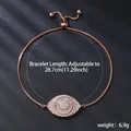 Close-up of rose gold evil eye bracelet featuring micro-paved cubic zirconia detail - Evil Eye Style (SL106-3) / Rose Gold