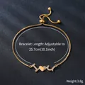 Detail view of gold-plated I Love U bracelet with zircon accents on black background - I Love U Heart Style (SL376-2)