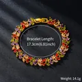 Detail view of colorful zircon bracelet with 17.3cm length and 14.1g weight specs. - Multi-Color Marquise Cut Style (SL315-16)