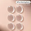 Transparent silicone door handle bumper pads, 6-pack set with 4cm diameter and 10mm thickness - Hemisphere / Set of 6