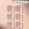 Set da 6 fermaporta quadrati in silicone, cuscinetti murali smerigliati 4x4cm antiurto - Quadrato / Set da 6