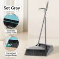 Grey broom and dustpan set with 45-degree angled bristles for efficient cleaning - Set (4804) / Gray