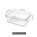 Medium transparent acrylic drawer organizer box for cosmetics size 18.5x13.5x6.5cm - Medium Square Box / 18.5x13.5x6.5cm / Clear