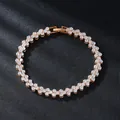 Elegant vintage zircon tennis bracelet with gold finish and double row stones - Double Row Pave (SL341-3) / Rose Gold
