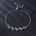 Elegant silver-finished copper leaf charm bracelet with sparkling cubic zirconia inlay - Olive Leaf Style (SL361-1) / Silver