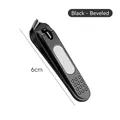 Premium black stainless steel slanted mouth nail clipper with 6cm length dimension - Black Slanted Mouth (6cm)