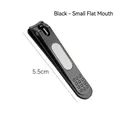 Compact black flat-edge stainless steel nail clipper 5.5cm length for precise trimming - Black Small Flat Head (5.5cm)
