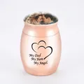 Elegant rose gold memorial cremation urn with photo slot and My Dad My Hero engraving - Rose Gold