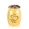 Pequeña urna conmemorativa dorada con tapa para foto y grabado para papá - Amarillo Dorado