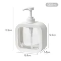 Λευκό τετράγωνο δοχείο σαπουνιού 500ml με αντλία και παράθυρο για σαμπουάν - Μεγάλο 500ml 1 Τεμάχιο
