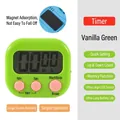 Vanilla green digital kitchen timer with large LCD display and strong magnetic back - Vanilla Green