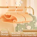 Antislip kledinghangers voor kinderen in Nordic oranje met strikje voor 0-10 jaar - Stapelbaar/Antislip/Verdikt / Set van 20 Stuks / Noords Oranje