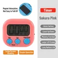 Digital kitchen timer with magnetic back and large LCD screen in cherry blossom pink - Sakura Pink
