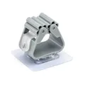 Wall-mounted grey mop and broom holder with strong adhesive backing for home storage - 22g / Gray