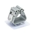 Gray wall-mounted mop holder gripper with strong adhesive backing for home storage - 17g / Gray